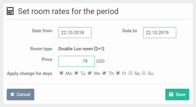 Basic price settings